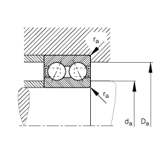 �ǽ��|���S�� 3310-DA-MA, ����(j��) DIN 628-3 ��(bi��o)��(zh��n)����Ҫ�ߴ磬�p�У��ɷ��x�����ʷփ�(n��i)Ȧ�����|�� �� = 45��