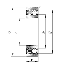 ���{�����S�� 2212-K-2RS-TVH-C3, ���� DIN 630 �˜ʵ���Ҫ�ߴ�, �F�����F�� 1:12���ɂȴ��ܷ�