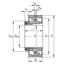 �{�ĝL���S�� 230/630-B-K-MB + H30/630, ���� DIN 635-2 �˜ʵ���Ҫ�ߴ�, ���F�׺;o����
