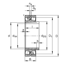 �{�ĝL���S�� 23240-B-K-MB + AH3240, ���� DIN 635-2 �˜ʵ���Ҫ�ߴ�, ���F�׺���ж��